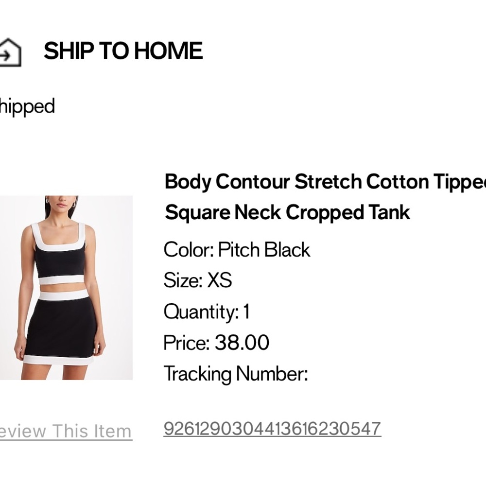 Express Black and White Square Neck Cropped Tank